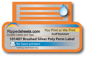 Waterproof Silver Polyester Laser Labels