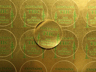 Bright Gold Foil Permanent Adhesive Label