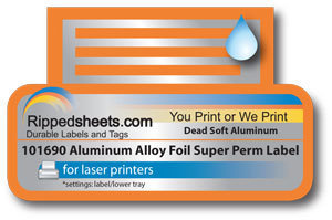 Dead Soft Aluminum Labels - Laser - 101690