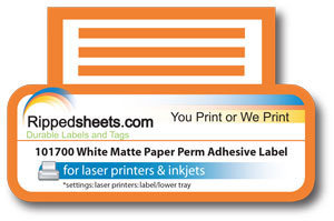 Matte Paper Bright White Permanent Stick Label