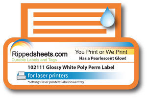 Glossy White Polyester Label