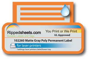 UL Approved Gray Polyester Label