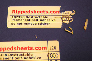 Destructible labels, security labels