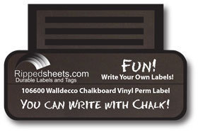 Chalkboard Permanent Stick Vinyl Label Chalk Black Rewritable Labels