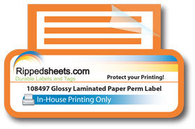 Glossy Laminated Paper Label Permanent Adhesive