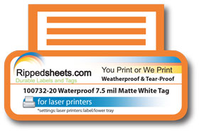 Laser Printable Waterproof Matte White Tag Material