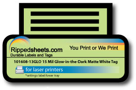 Glow In The Dark Permanent Self Adhesive Poly Label