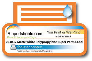 Matte White Polypropylene Super Permanent Adhesive Labels